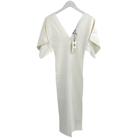 Ted Baker Ivory Wide Sleeve Knitted Bodycon Midi Dress Size US 8 - Picture 7 of 10